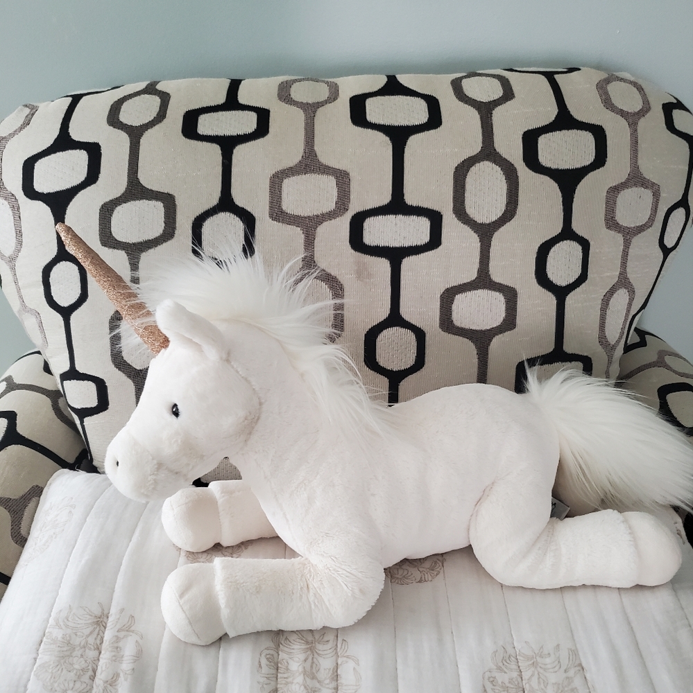 Jellycat Luna White Unicorn Glitter Horn Plush Mythical Stuffed Animal